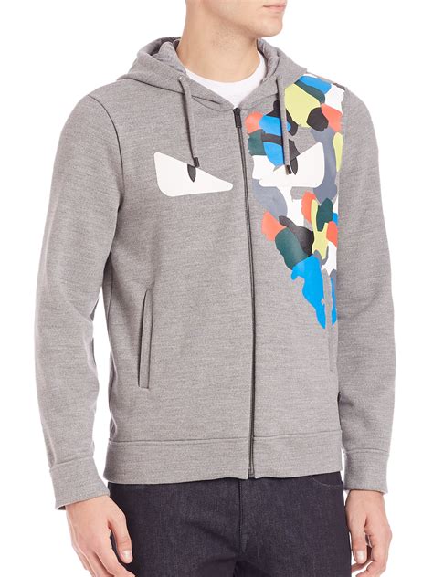 fendi cat eye grey hoodie|farfetch fendi hoodie.